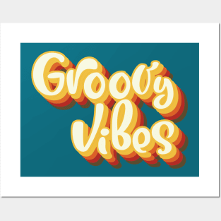 Retro Groovy Vibes Posters and Art